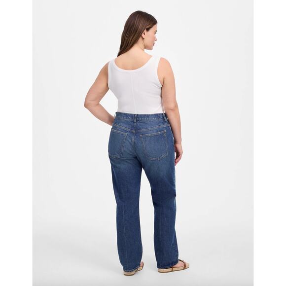 Madewell The Plus Curvy Longline Straight Jean Greendale Wash Blue 22W NWT - Picture 4 of 13